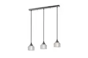 Nirvana 3-Lights Modern Glass Shade Pendant Lamp Light Satin Chrome