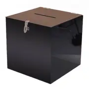 Plain Black Square Acrylic Wishing Well Box & Lock- 30cm x 30cm