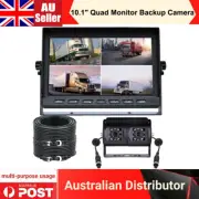 10.1" Quad Monitor Dual Head Heavy Duty Rear View Reversing Camera 12-36V Truck