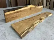 2 Pack Live Edge Figured Oak Shelves/ Kiln Dried Shelf Wood/Rustic Wood Shelves