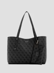 GUESS Women's Black Logo Brenton Tote Bag, Faux Leather