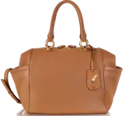 DVF SUTRA BOLD DUFFLE DEER GRAIN SADDLE BROWN LEATHER SHOULDER TOTE BAGNWT!