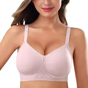 [As Fairy] Womens Seamless Bra No Underwire Comfort Push Up Bras Light Pink