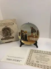 Edwin M Knowles China Co “Fish Story” Collectors Plate In Original Pkg