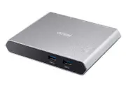 Aten Sharing Switch 2x2 USB-C, 2x Devices, 2x USB 3.2 Gen2 Ports, Power Passthrough, Remote Port Selector, Plug and Play