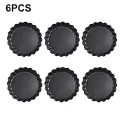 6pcs Non Stick Classic Round Steel Pie Oven Baking Dish Mini Tart Tin Quiche Pan