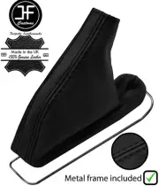 BLACK STITCH TOP GRAIN LEATHER HANDBRAKE BOOT+METAL FRAME FOR LEXUS IS 06-12 (for: Lexus)