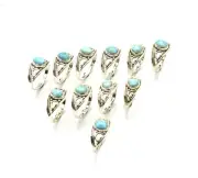 WHOLESALE 11PC 925 SOLID STERLING SILVER BLUE LARIMAR RING LOT d761