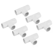 6Pcs PVC Conduit Coupler T-Shaped Fittings Pvc Pipes 20mm 3 Ways for Hose White