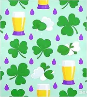 St. Patrick’s Day Clover Green Magnetic Door Cover Reusable Retro Fridge Magnets Panel Magnetic Cover Holiday Decor 23x26in