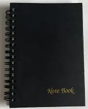 A6 Lined Spiral Black Notebook 200 Pages / 100 Sheet Hardcover Office Stationery
