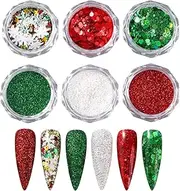 Snowflake Nail Glitter Flakes,Sparkly Snowflakes Art Glitters | Snowflake Decorations Nails Supplies for Women, Friends, Family