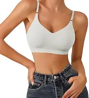 [Generic] Sports Bra with Padding Lined Seamless Wireless Triangle Bralette Bra Seamless Bras for Women