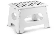 Folding Step Stool Sturdy Support Lightweight Laundry Adults Kids Safe Bathroom