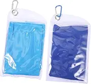 WHAMVOX 2pcs Fast Drying Sports Towels Absorbent Gym Towels for Workout Travel Camping and Beach Lightweight Design Blue and Sky Blue with Convenient Carry Bag