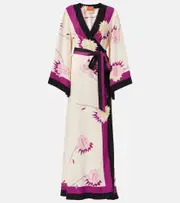 [La DoubleJ] La DoubleJ Floral silk twill wrap dress UK 12 multicoloured