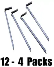 (12) 4 packs Suncast SS400 Metal Edging Anchor Hold Down Stakes 48 total stakes
