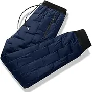 [Come Wonka] Men's Winter Down Pants Warm Snow Puffer Pant Lightweight Puffer Down Pants Snow Trousers
