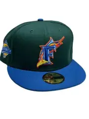 New Era Florida Marlins “Enchanted Forest” Sky Blue UV Fitted Hat Cap Sz 8