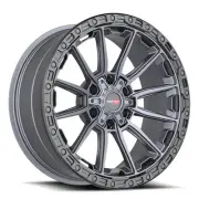 17x9 Vortek VRT-601 Matte Titanium W/ Black Bead Ring Wheel 6x135/6x5.5 (-12mm)