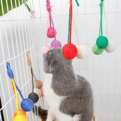 Pet Cat Toy Hanging Sisal Ball Bite-resistant Wear-resistant Jute Twine Rope.