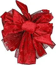 Outanaya Christmas Adornment Large Red Bowknot Tree Topper Home Decor Festive Easy to Fit Christmas Tree
