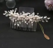 Acrylic Pearl Hair Comb - Crystal Wedding Hairpins Silver Color Bridal Hair Clip
