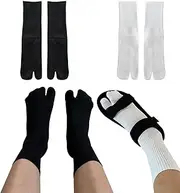 [Pursuestar] 2 Pairs Women Girl Cotton Sports Casual Sandal Split Two Toe Japanese V Socks Tabi Flip Flops Socks Candy Color