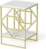 Modern Marble Coffee Table for Living Room Office Sofa End Side Gold Frame Desk Simple