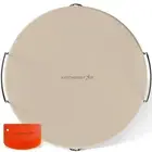 16-inch Pizza Stone for Oven and BBQ Grill with Handles, Round, 5/8" Thick - ...