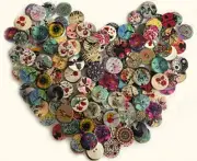 200Pcs Wood Buttons for Crafts, 20mm Vintage Buttons Mixed Pattern Natural