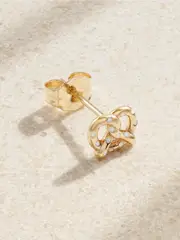[Alison Lou] Alison Lou - Pretzel 14-karat Gold And Enamel Single Earring - One size One size Gold