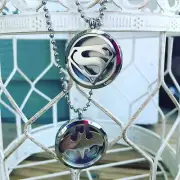 STAINLESS STEEL BOYS BATMAN SUPERMAN ESSENTIAL OIL DIFFUSE NECKLACE AROMATHERAPY