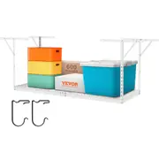 Overhead Garage Storage Rack, 91.44x243.84cm Garage Ceiling Storage Racks, Heavy Duty Adjustable Cold Rolled Steel Racks for Garage Storage, Organization, 272.16kg Load Capacity, 22''-40",