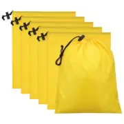6pcs Drawstring Bag with Toggle 10 x 12 Inch Stuff Sack, Yellow