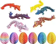 6 Pcs 3D Printed Dragon Eggs with Dragon Inside,Mystery Dragon Egg Articulated Dragon Fidget,Home Office Decor Executive Desk Gifts