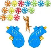 KIMOBER 17Pcs Cat Fetch Toy, Kitten Interactive Tracking Toys with 15Pcs Colorful Flying Propellers for Pets Cat Hunting Chasing Training Exercise