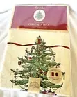 Tablecloth Spode Christmas Tree w/ Red Ribbon Design Jacquard 60 x 104 SIP New