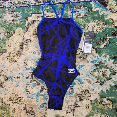NWT Speedo Endurance Blue One-Piece, Size Girls 7-8y