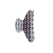 Culturesse Emery Retro 8.5cm Checkered Hair Claw/Crab Women's Accessory Crescent