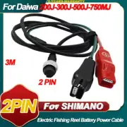 New Power Cable for Daiwa Tanacom 750 1000 Electric Reel Power Cord 300cm 9.84FT