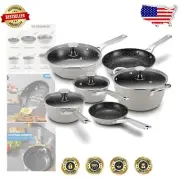 Ergonomic Nonstick Cookware Set - 10-Piece Induction & All Stove Compatible