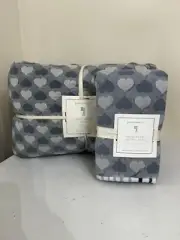 POTTERY BARN HAZEL HEART JACQUARD TWIN QUILT & PILLOW STANDARD SHAM NEW