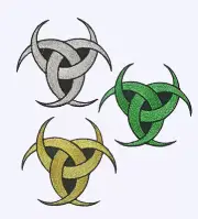 Iron On Patch Applique - Triple Moon - Pagan Wiccan Celtic Colors