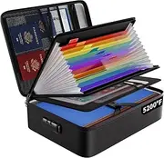 [ENGPOW] Fireproof Document Bag with 13 Compartments 5200°F A4 Folder Organiser Storage Box with Lock Portable Briefcase Home and Office Document Storage for Important Documents Certificates