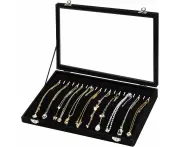 Girls' Jewellery Box with 20 Hooks and Lockable, Jewellery Storage with Clear Lid, Acrylic Jewellery, Modern Chain Storage