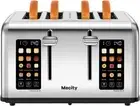 Mecity 4 Slice Toaster with Touch Screen Control, 4 Wide Slots, Stainless Steel