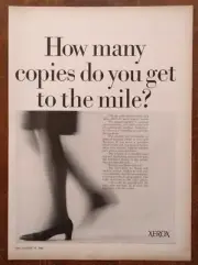 1966 Xerox Copy Machine Promo Womans Walking Legs Photo Vintage Print Ad