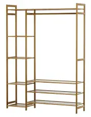 [Artiss] Clothes Rack Coat Stand 8 Shelves Bamboo in Walnut