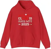 [Generic] My Happy Class is Outta Here Senior Graduation Funny Hoodie for Adults Hooded Neck Long Sleeve Pullover